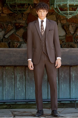 Brown Suit Rental Metro Stretch